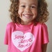 SALE American Apparel Toddler T Shirt. SIZE 2 "Love Love Love" in Fuchsia
