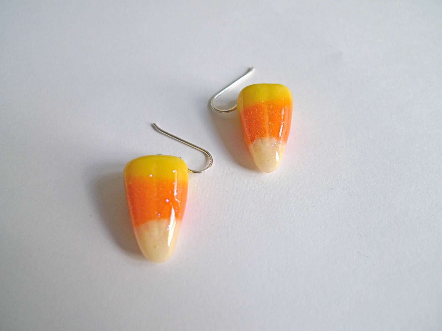 Glitter Candy Corn Earrings candy jewelry by Glitterlimes on Etsy