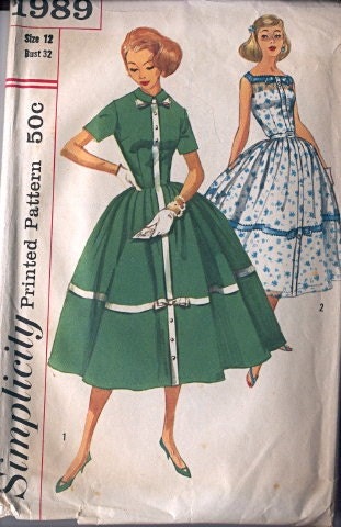 Vogue 2903 Vintage Model 1957 Dress Pattern Size 18, 20, 22