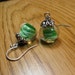 Beaded Earrings - Green Swirl Glass Earrings