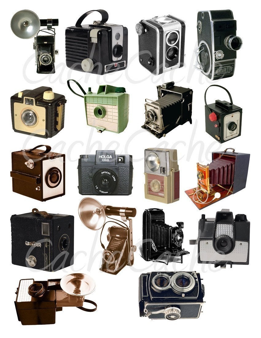 Vintage Cameras Digital Collage Sheet by cachecache on Etsy