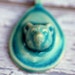 FREE SHIPPING!!! Blue Porcelain Bear Pendant (with silver loop)