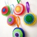 Christmas Ornament Set - Cheery Christmas - Felt Hand Stitched Holiday Decor