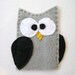 Dorian the Grey Owl - Felt Finger Puppet