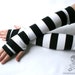 stripe fingerless gloves armwarmers - Rock Star - smarmyclothes scene punk diy
