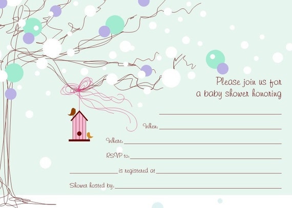 SALE Blank Fill-In 5x7 Baby Girl Shower by ...