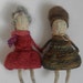 Maud and Martha - Folk Art Dolls - one of a kind