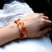 Orange Stone Bracelet . Red Agate Teardrops . Natural Gemstone . Beaded Cuff - Adirondack Collection