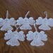 Lace Christmas Ornaments Set of Five Snow White Angels Machine Embroidery