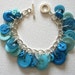 Button Charm Bracelet Crisp Blue Winter Sky
