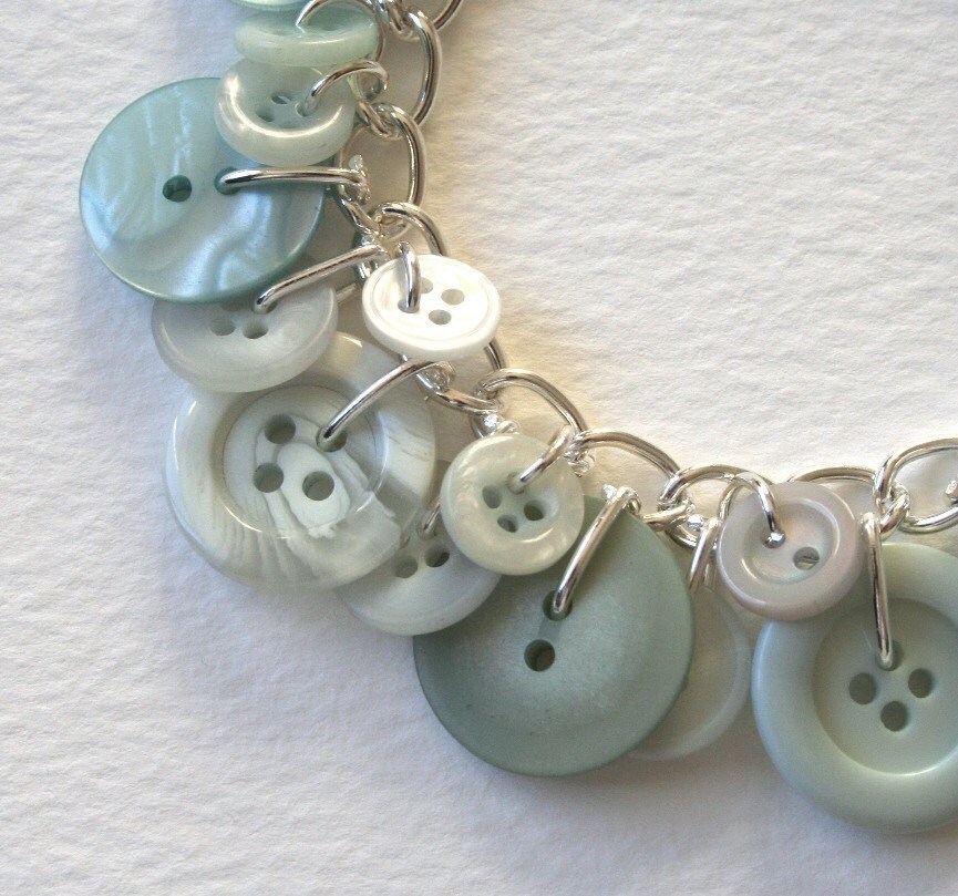 Icy Seafoam Green Button Bracelet