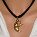 Moon and Stars Necklace Handmade Fat Velvet Cord Gold