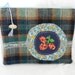 Recycled wool strawberry zip pouch