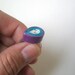 Reserved for Nicole Colorful - Blue, Purple, White and Black - Adjustable Eco Peacock Droplet Ring