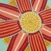 Flower Painting Original Naive Folk Style Decorative Patterns 4 x 6 Red Star Acrylic.