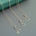 Cursive initial pendent charms, sterling silver, Rachel Wilder Handmade jewelry