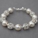 Bridal Ivory Pearl and Rhinestone Bracelet, Sparkling Wedding Jewelry, Bling Bracelet, Bridesmaid Jewelry