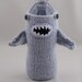 Water Bottle Cozy - Monster Shark in Silver Blue