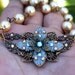 Flower necklace-earrings,set,pearl,romantic,swarovski crystal,blue