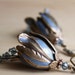 Blue flower dangle earrings - weddings bridesmaid brass romantic crystal earrings