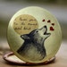 SALE Wolf Locket - heart love wolf locket necklace romantic quote I love you