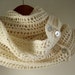 Winter Forest Cowl / Scarf / Wrap / Capelet - Button Up Scarf Hand Knit in Natural Unbleached Wool and Silk and Mother of Pearl Buttons