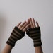 ACORN glovelets - hand knit fingerless gloves in brown stripes - soft merino wool - woodland boho striped steampunk look - clearance colors