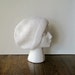 Hand Knit Hat in Snow - Lightweight Slouch Hat in White Wool Blend Yarn