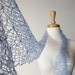 MAEB Scarf in Icy Blue - Lacy Hand Knit Scarf - Women's Ice Blue Loosely Knit Scarf