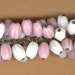 vintage glass trim fringe 1940s germany-us zone pink and white on chain