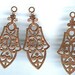 vintage gothic victorian brass filigree drop ornate pendant charm