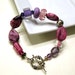 SALE Purple Silver Eclectic Bracelet - Martine / plum grape harvest