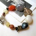 Chunky Agate Bohemian Beaded Bracelet / Organic Agate Beaded Bracelet / Asymmetrical / Spice / Woodland / Rustic