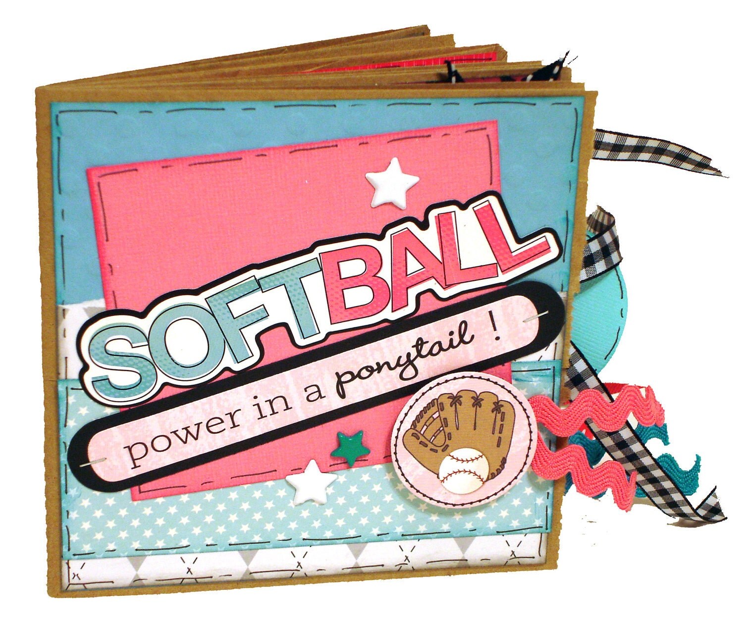 Softball Scrapbook Girls Sports Paper Bag Album