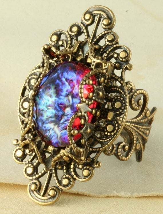 Fire Opal Ring Dragons Breath Ring Mexican by  