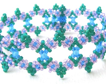 Beadweaving Tutorial No 23 Victorian Violets Cuff