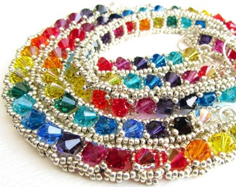 Beadweaving Tutorial 24 - Crystal Deco Jewellery, Beadwoven Earring and Necklace Pattern