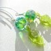 Lampwork Earrings with Beaded Leaves - Springtime Sparkle
