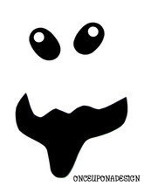 Halloween Ghost Face...Fabric Iron On Appliques