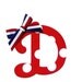 Patriotic Cursive Letter...Iron On Applique...Ribbon Included...You Choose Your Own Letter