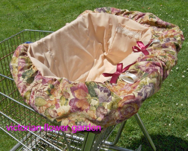 Shopping cart cover for toddler girls in Victorian inspired