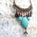 turquoise bohemian necklace boho statement necklace wire wrapped oxidized Bohemian jewelry