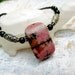 Black Pink Stone necklace Rhodonite Stone jewelry Bohemian necklace Boho Bohemian jewelry