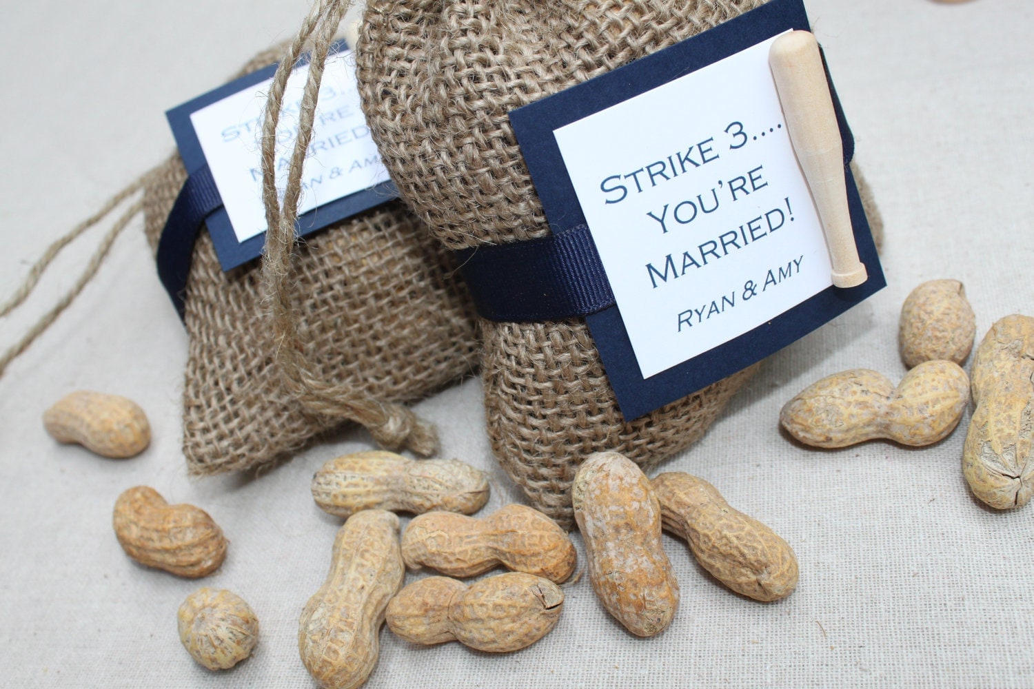 Baseball Favor Bags Burlap Peanuts Bar Mitzvah by decadentdesigns