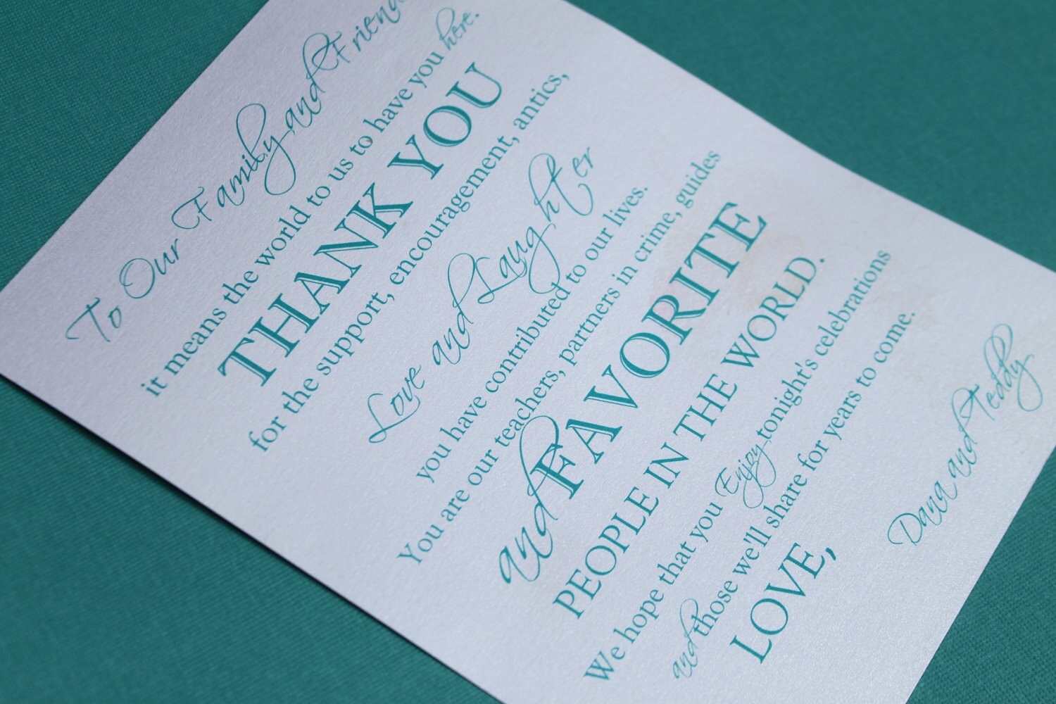 thank you for coming wedding