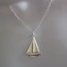 ship necklace boat nautical SAILBOAT silver plate necklace