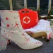 zombie boots halloween my BLOODY VALENTINE white and red blood splattered corpse bride button up shoes eur 39 uk 6