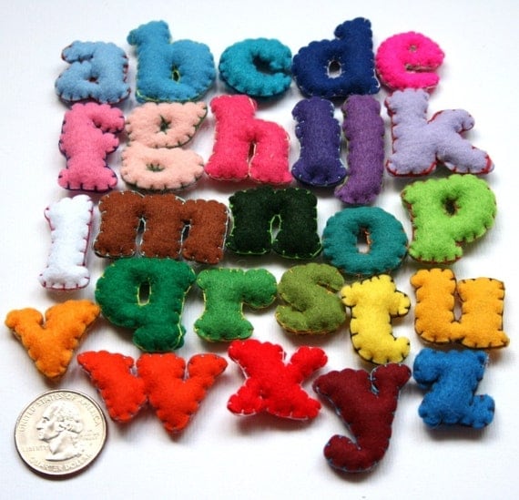 Mini Alphabet Set 26 Stuffed Felt Letters Lower Case