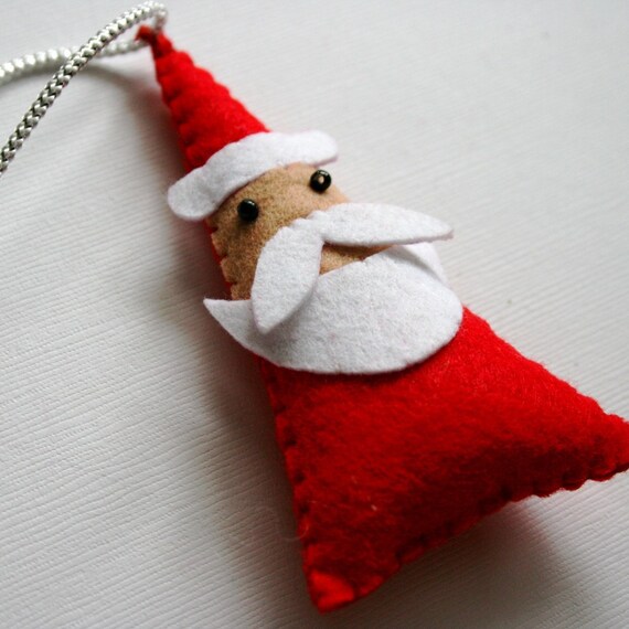 Santa Claus Stuffed Felt Ornament