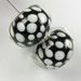 Black with White Polka Dots Lampwork Beads (2 beads)